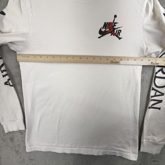Jordan Jumpman Classics Shirt Mens Medium White Nike Air Long Sleeve Spellout - Picture 7 of 15